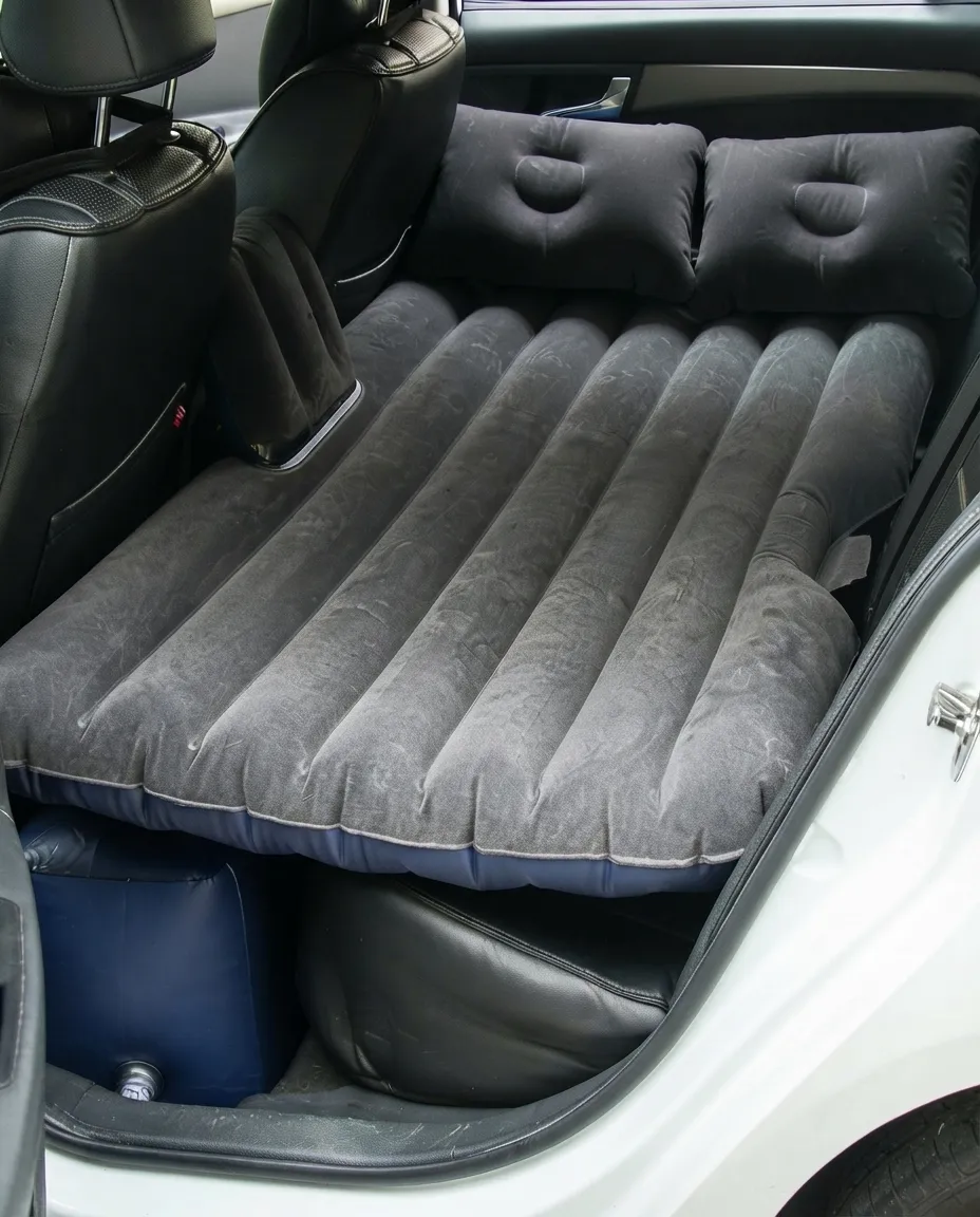 Car Inflatable Mattress with 2 Pillows Portable Travel Air Bed With Pump