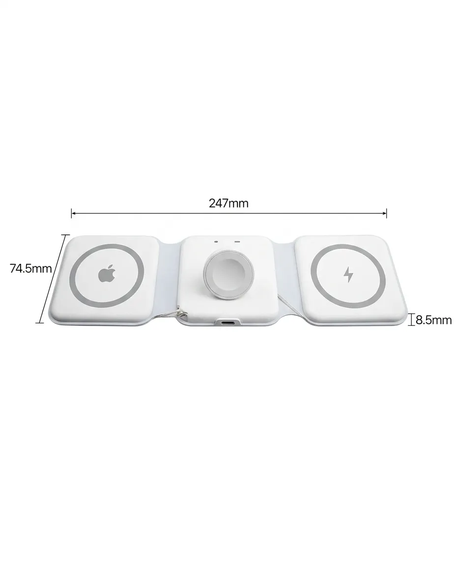 3-in-1 Wireless Charging Station For Phone Watch & Earbuds Station