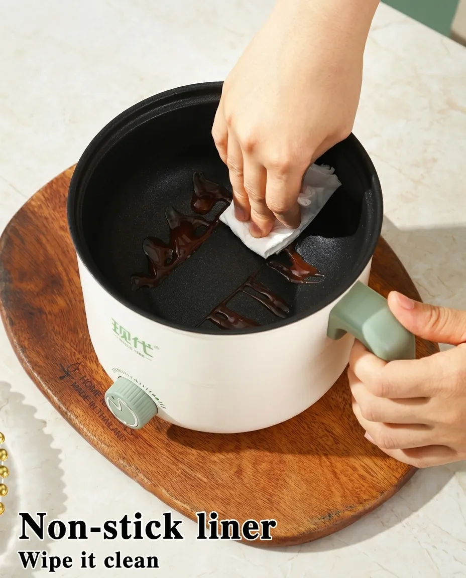 1.5L Electric Hot Pot Cooker & Steamer Mini Egg, Rice & Noodle Cooker