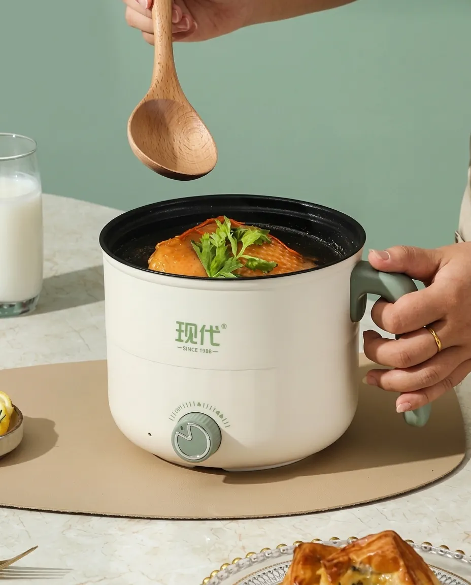 1.5L Electric Hot Pot Cooker & Steamer Mini Egg, Rice & Noodle Cooker