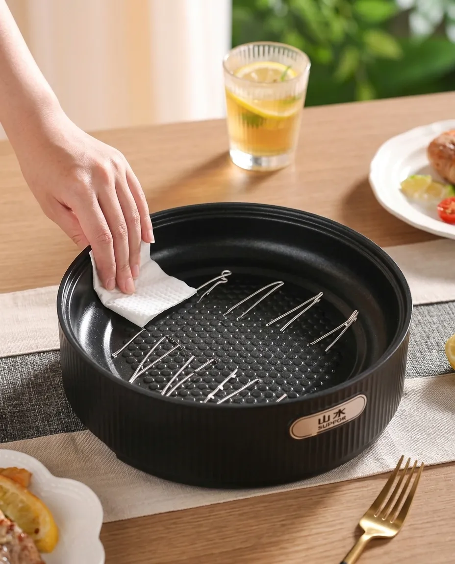 Electric Korean Style Non-Stick Multi-Use Deep Barbecue Pan – No Lid