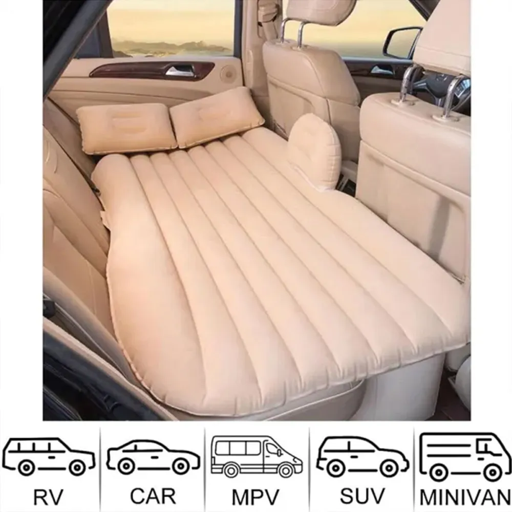 Car Inflatable Mattress with 2 Pillows Portable Travel Air Bed With Pump