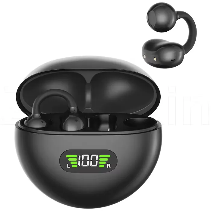 Ear Earbuds Wireless Clip on Touch Control LED Power Display Headphones For Sports Running