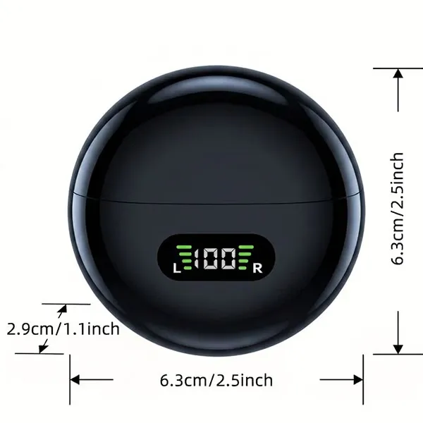 Ear Earbuds Wireless Clip on Touch Control LED Power Display Headphones For Sports Running