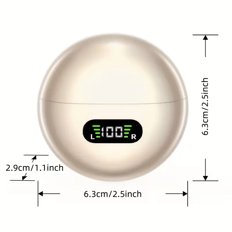 Ear Earbuds Wireless Clip on Touch Control LED Power Display Headphones For Sports Running