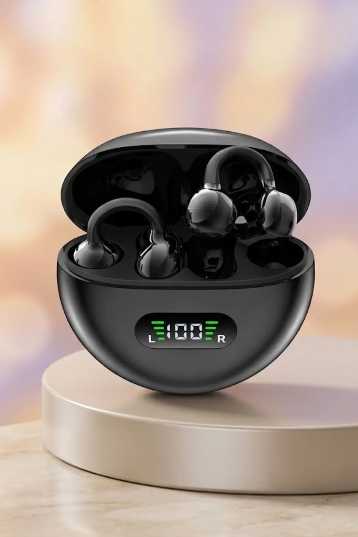 Ear Earbuds Wireless Clip on Touch Control LED Power Display Headphones For Sports Running
