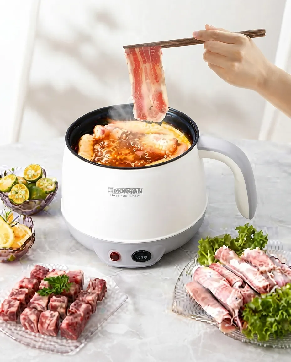 Eggs Boiler Electric Cooking Pot With Glass Lid Noodles Cooker - 1.5L