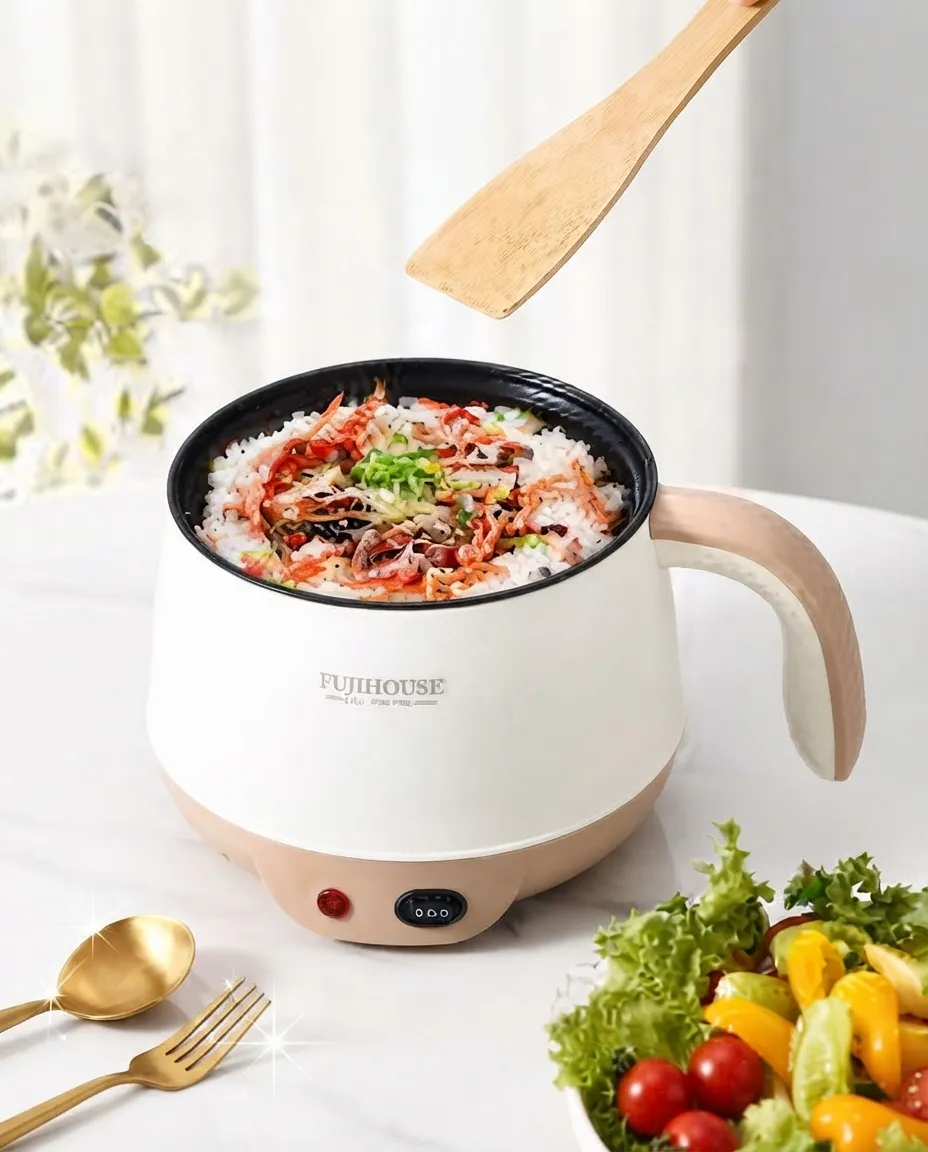Eggs Boiler Electric Cooking Pot With Glass Lid Noodles Cooker - 1.5L