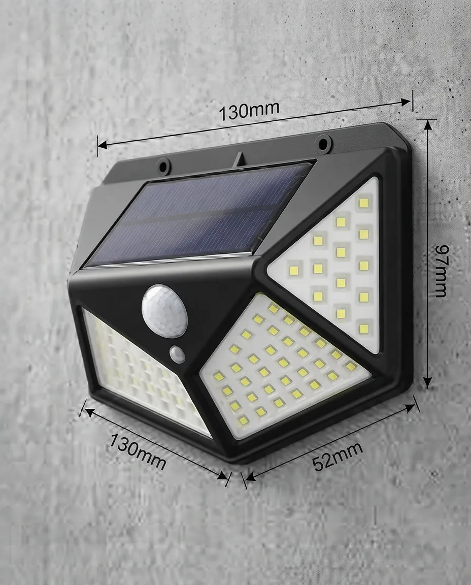 100 LED Solar-Powered Sensor Outdoor Wall Light  Wireless Waterproof