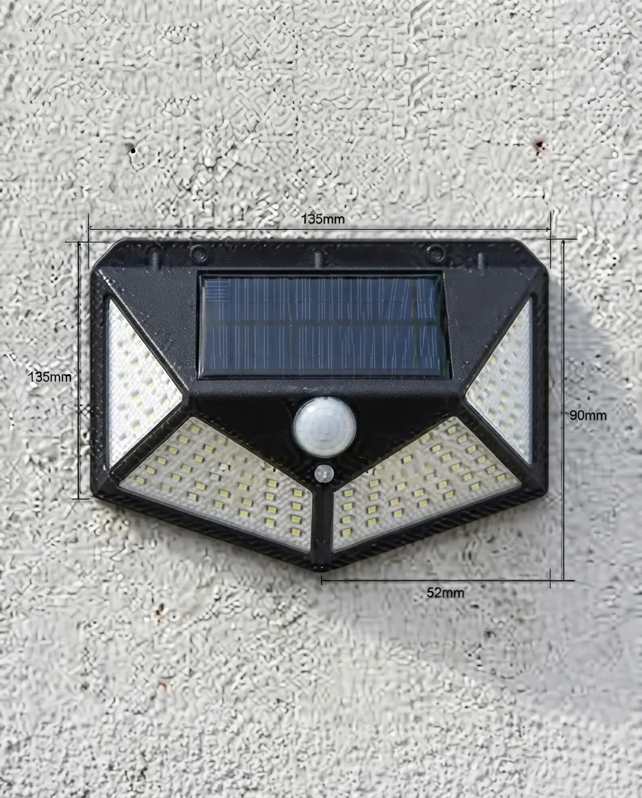 100 LED Solar-Powered Sensor Outdoor Wall Light  Wireless Waterproof
