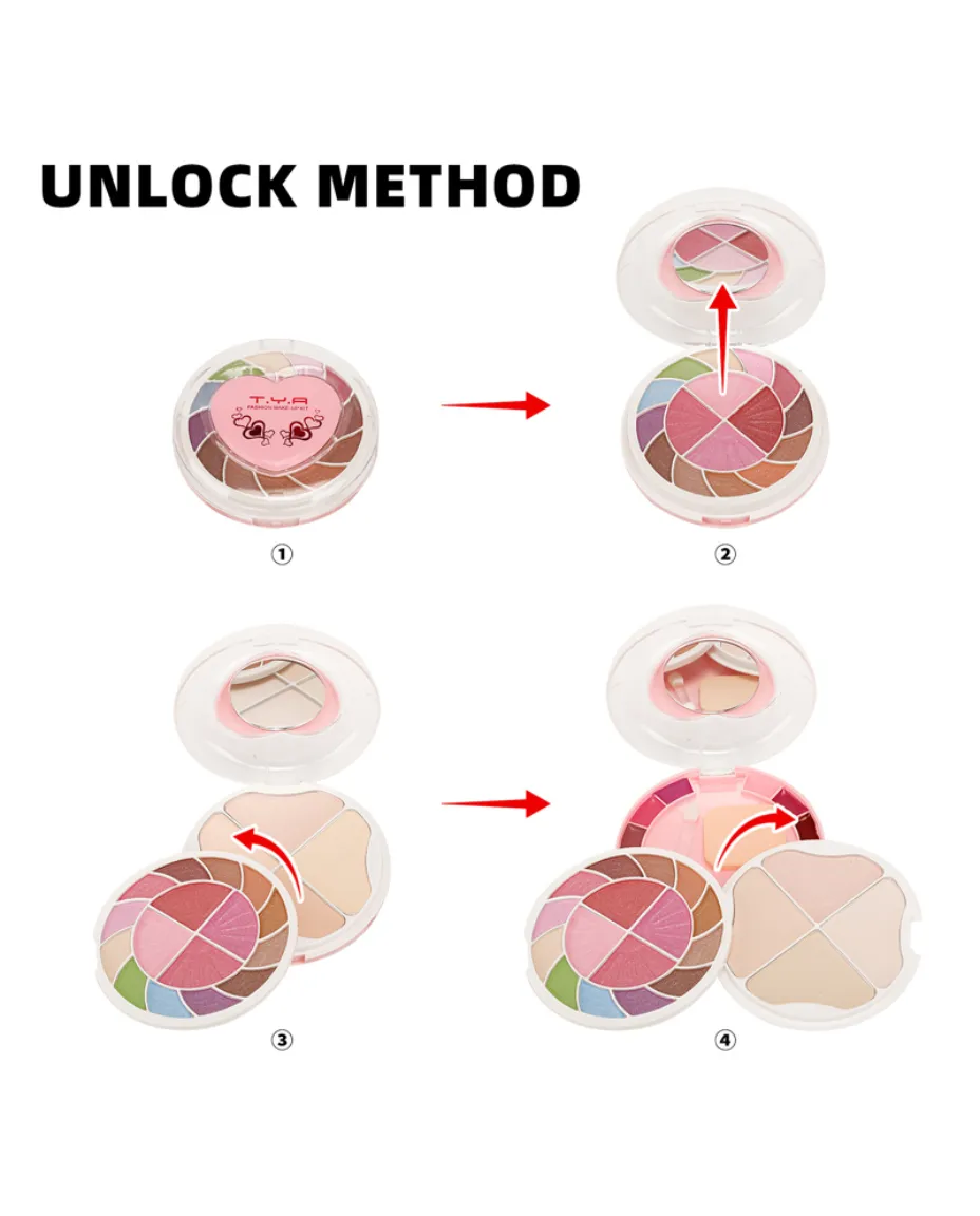 Portable Multi-Layer Eyeshadow & Face Beauty Mini Makeup Palette Fashion Makeup Kit