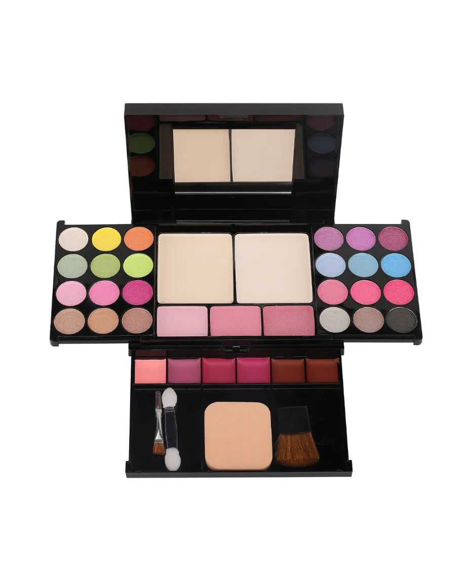Multicolor Women's Eyeshadow & Blush Makeup Kit With Mirror