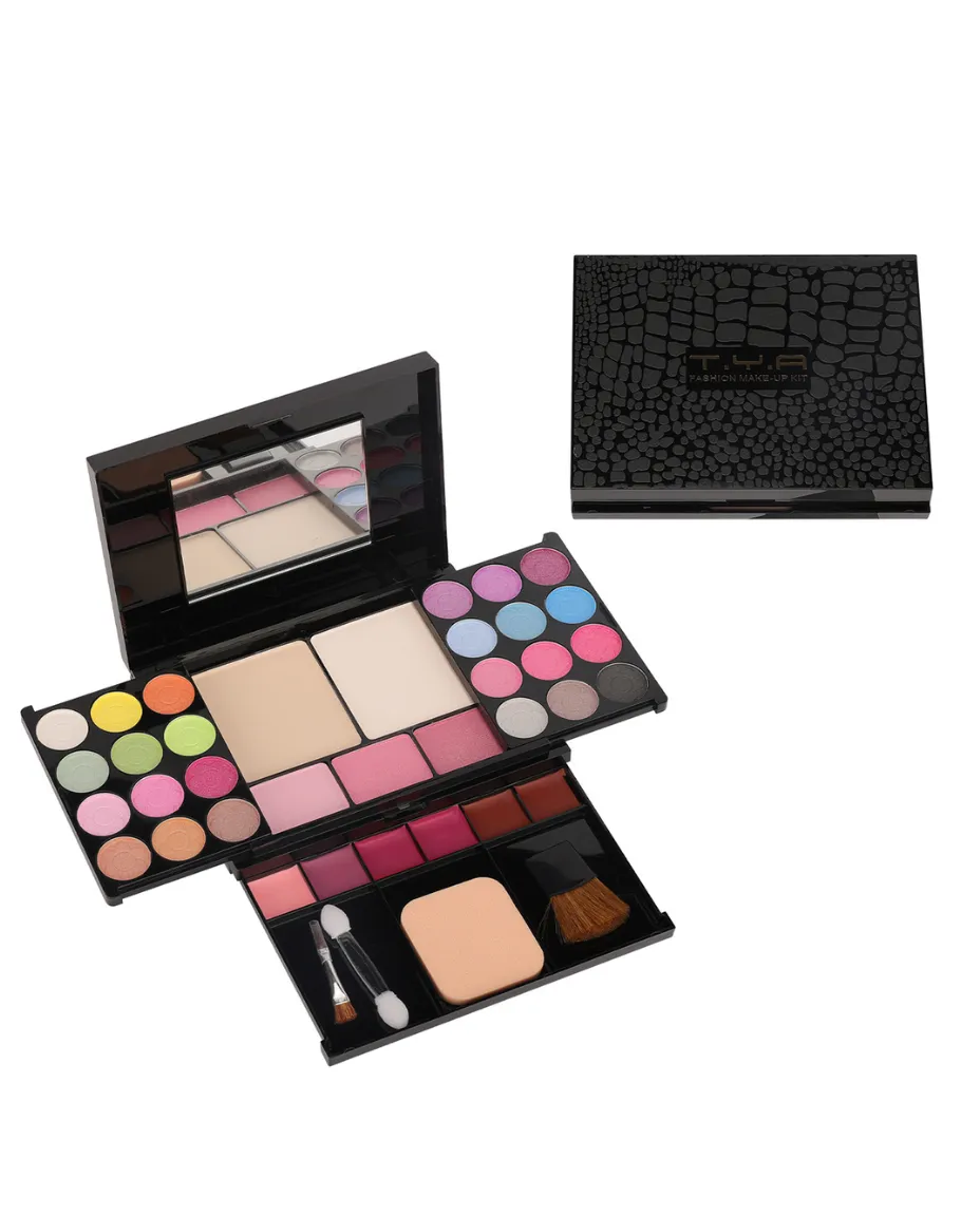 Multicolor Women's Eyeshadow & Blush Makeup Kit With Mirror