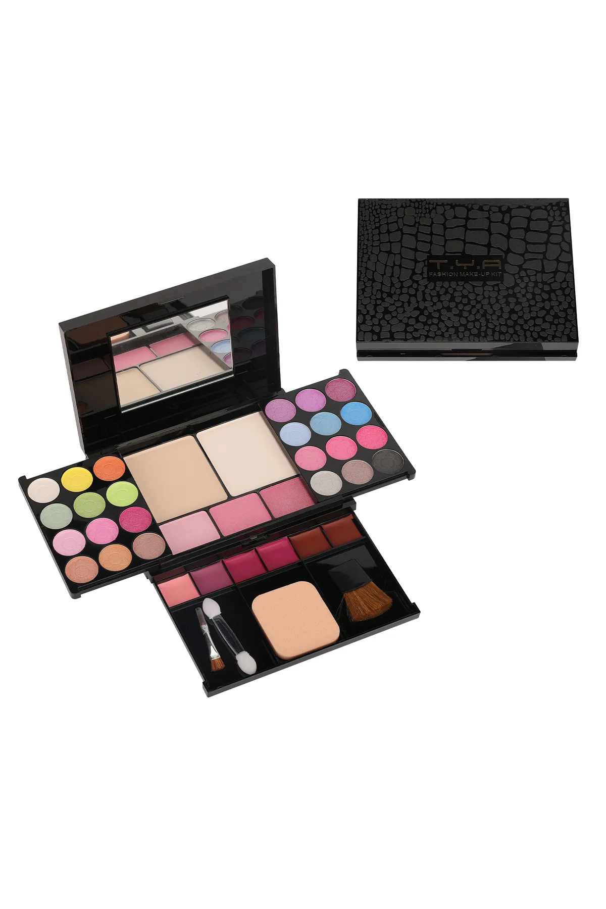 Colorful Beauty Women's Face Beauty Eyeshadow Blush Powder Set With Mirror Makeup Kit