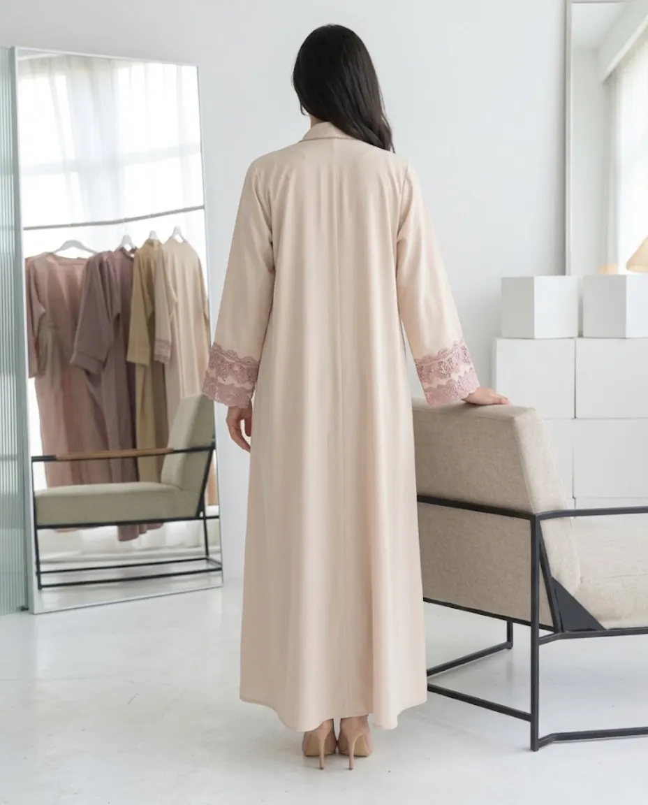 3 In 1 Women Embroidered Abaya With Inner Dress And Matching Sheila Muslim Hijab Set