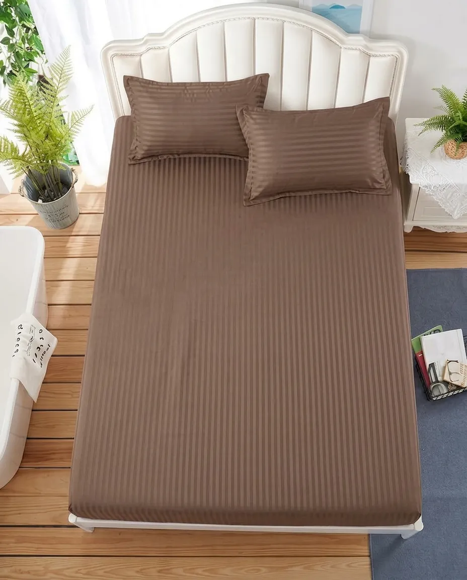 Double Bed Fitted Sheet With 2 Pillow Covers – 160x190
