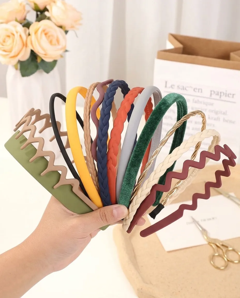 8 Piece Women's Headband Set Vibrant Colorful Non Slip Hairbands Everyday Styling