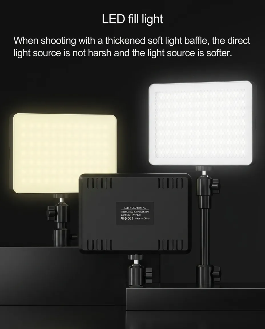 RGB Multi-color Photography Fill Light Live Broadcast Beauty Lighting Portrait Lamp - 8 Inch
