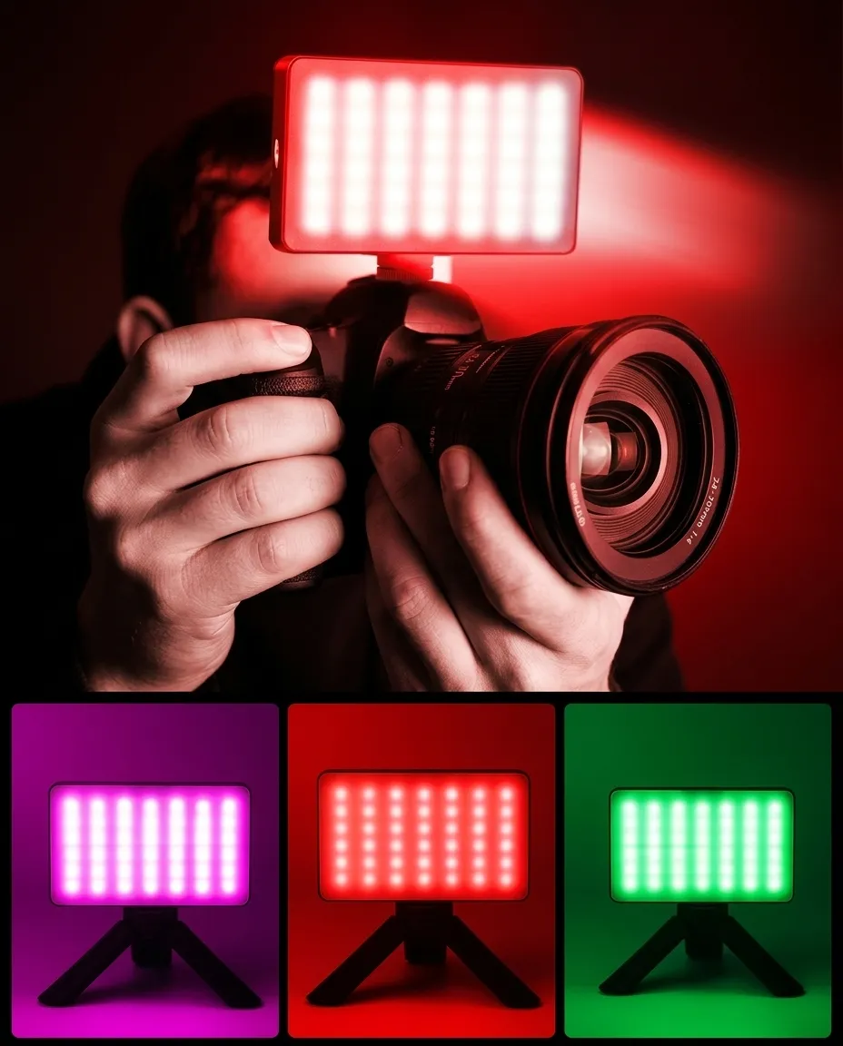 RGB Multi-color Photography Fill Light Live Broadcast Beauty Lighting Portrait Lamp - 8 Inch