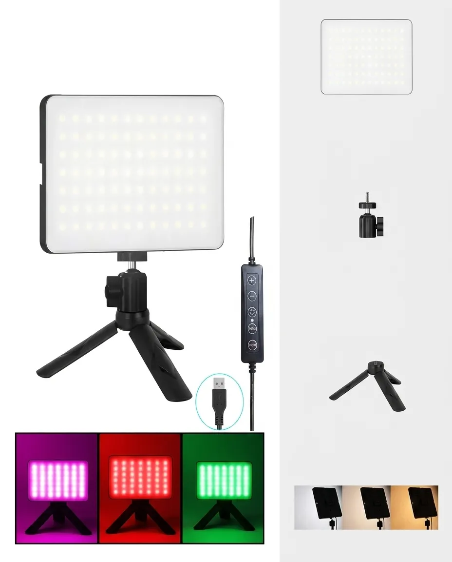 RGB Multi-color Photography Fill Light Live Broadcast Beauty Lighting Portrait Lamp - 8 Inch