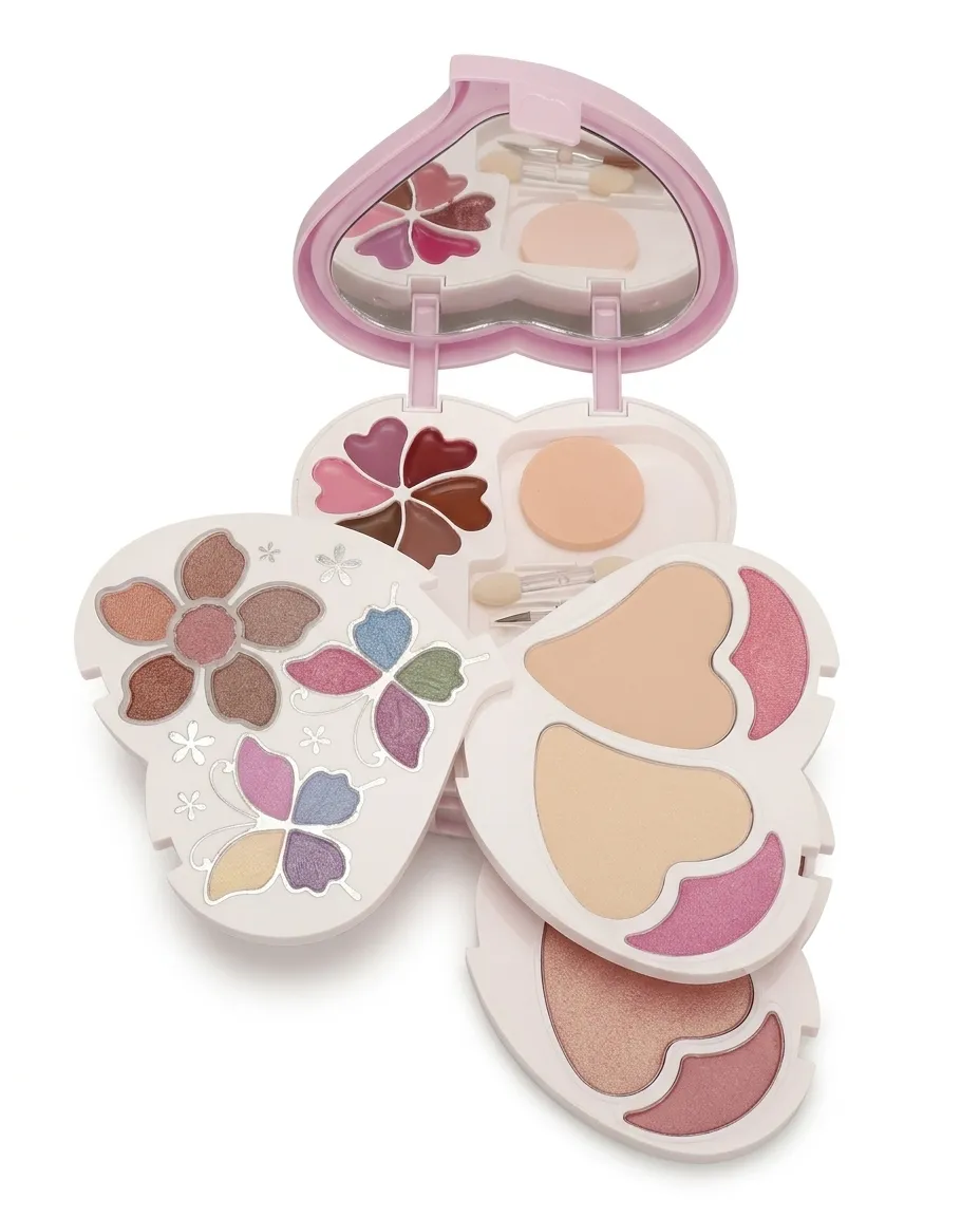Heart Shaped Makeup Kit With Eyeshadow & Blush Mini Palette