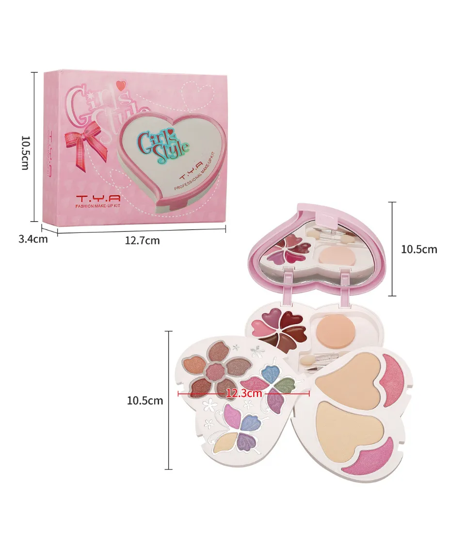 Heart Shaped Makeup Kit With Eyeshadow & Blush Mini Palette