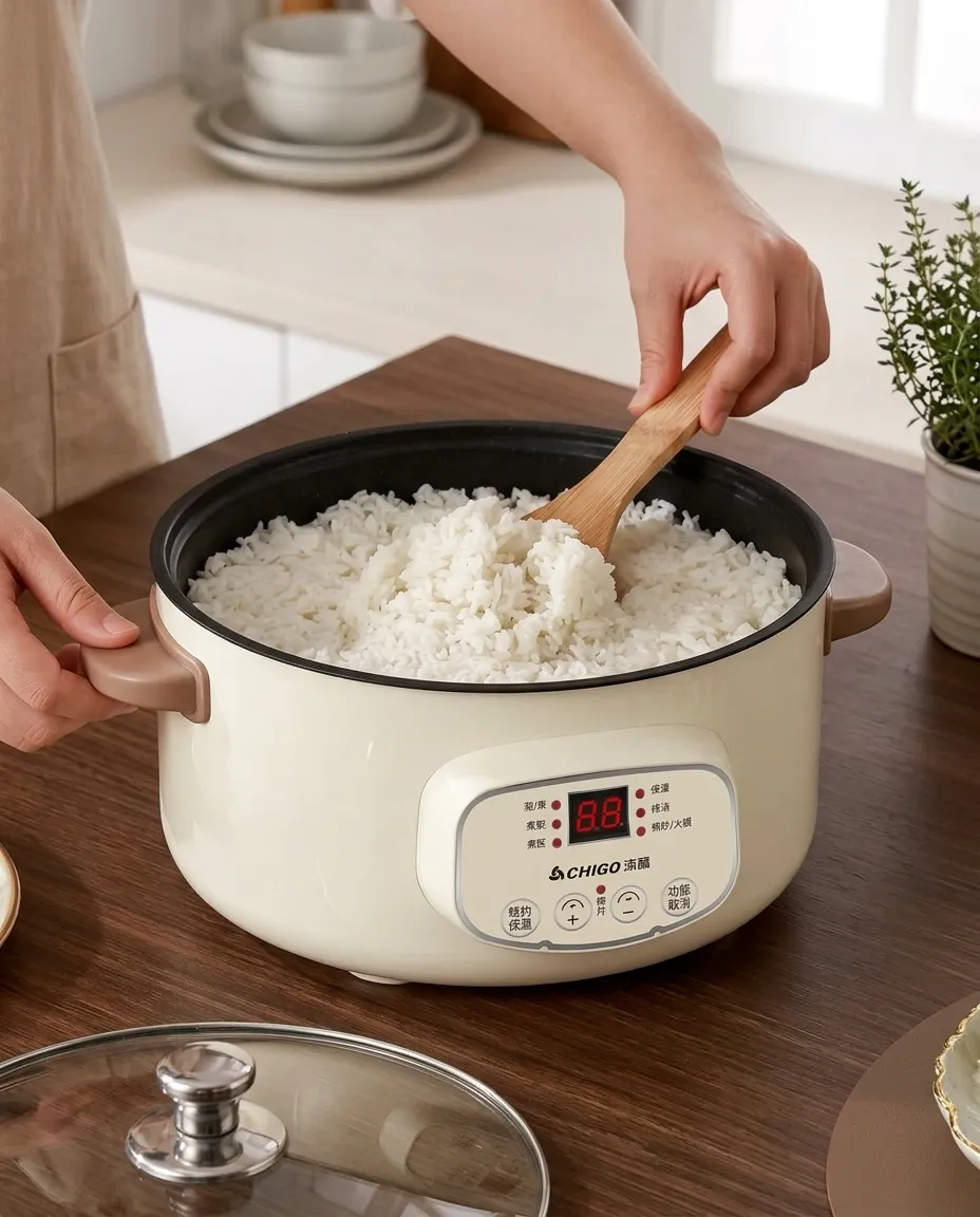 Multi-function Electric Cooker Steamer Digital Display Control Rice Noodles Cooking Hot Pot - 2.8L