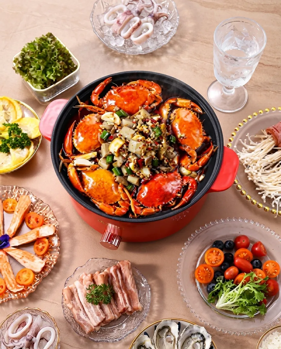 Electric Hot Pot Cooker Large Size Rice Noodles Cooking Pot With Lid - 26cm