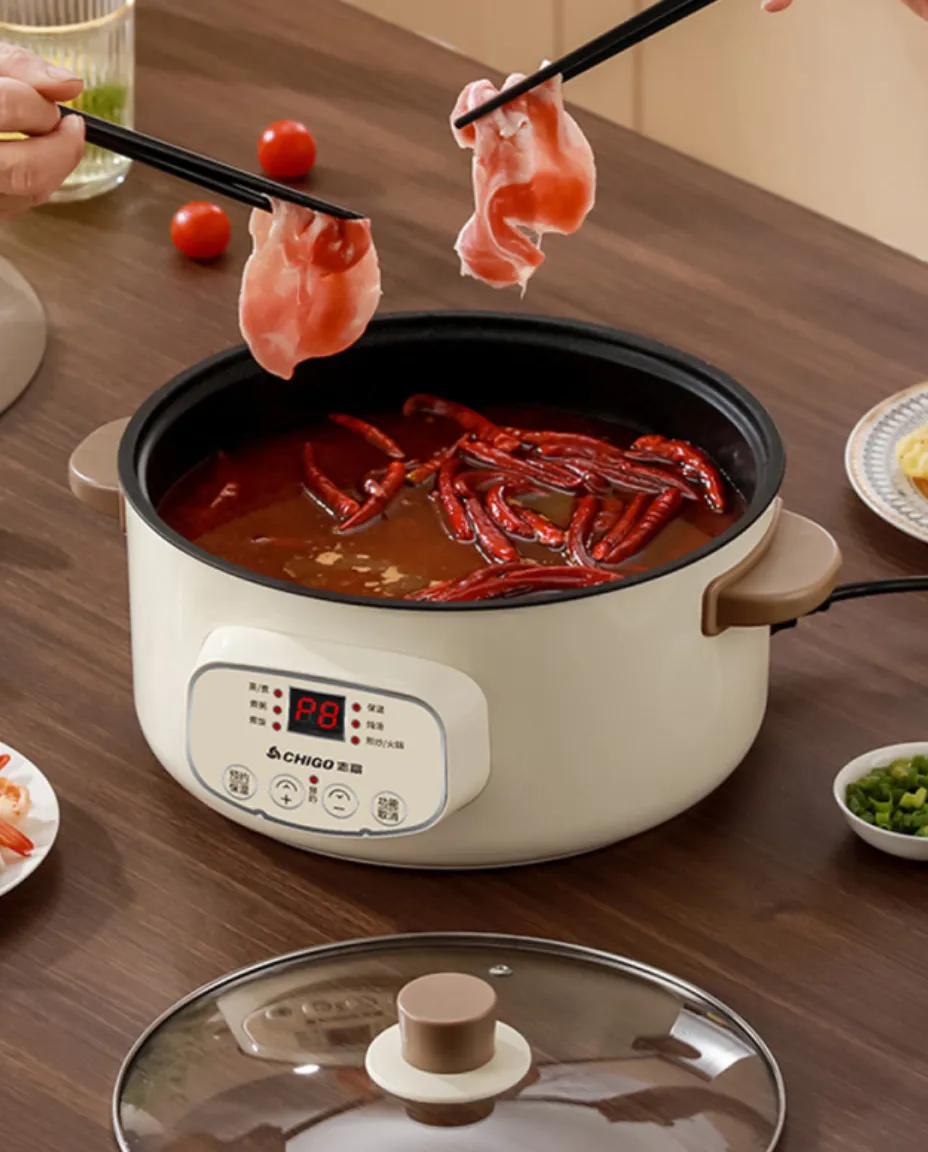 Multi-function Electric Cooker Steamer Digital Display Control Rice Noodles Cooking Hot Pot - 2.8L