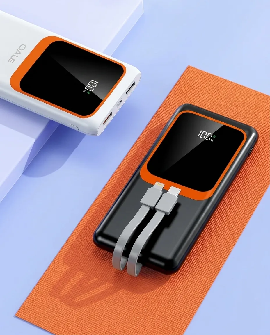 Power Bank Fast Phone Charging With Dual USB  Cable & Digital Display