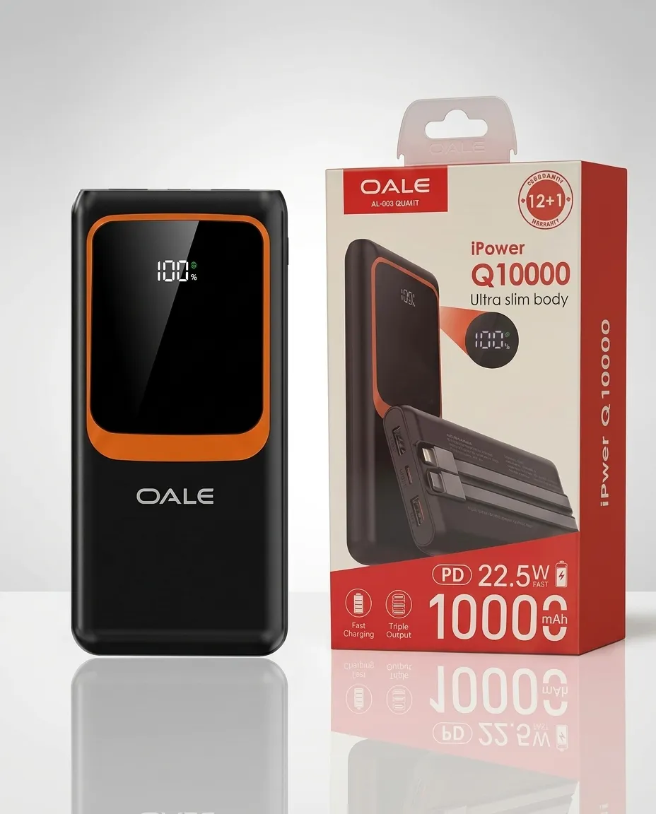 Power Bank Fast Phone Charging With Dual USB  Cable & Digital Display