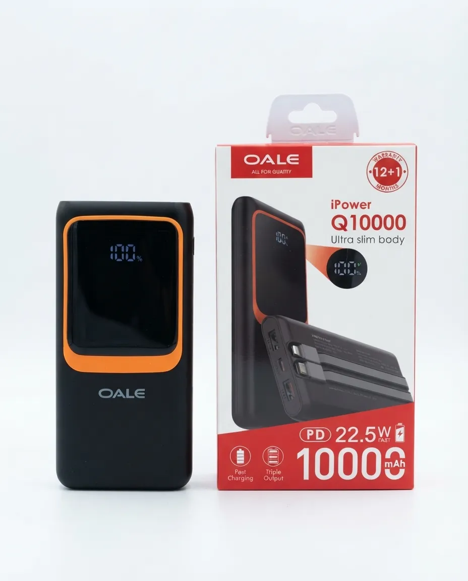 Power Bank Fast Phone Charging With Dual USB  Cable & Digital Display