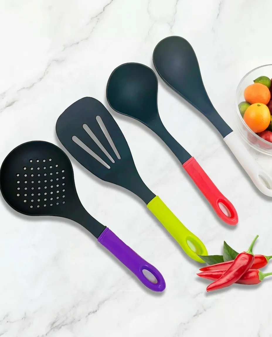 4 Pieces Colorful Non-Stick Kitchen Spatula Silicon Cooking Utensils Set
