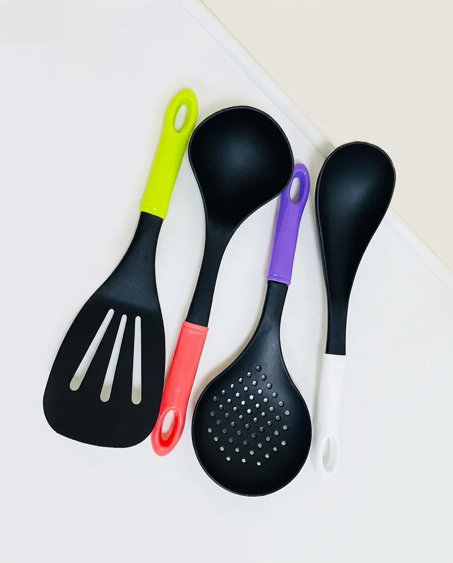 4 Pieces Colorful Non-Stick Kitchen Spatula Silicon Cooking Utensils Set