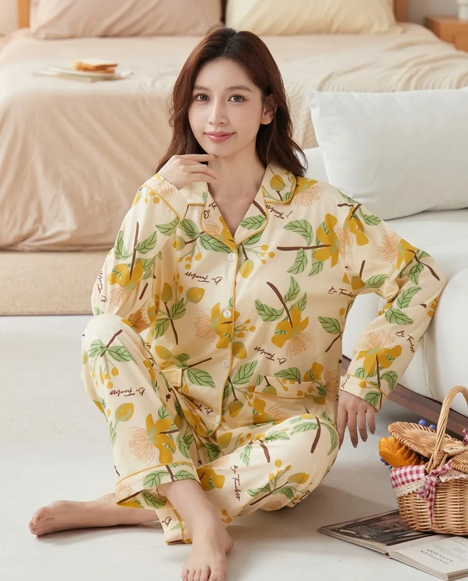 Cozy 2-Piece Women's Floral Pajama Set For Lounge & Sleepwear