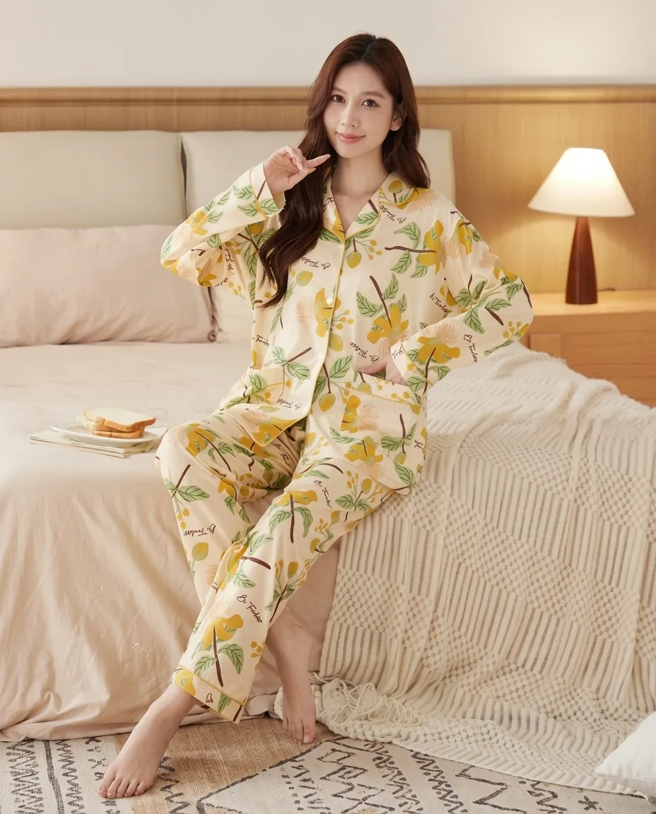 Cozy 2-Piece Women's Floral Pajama Set For Lounge & Sleepwear
