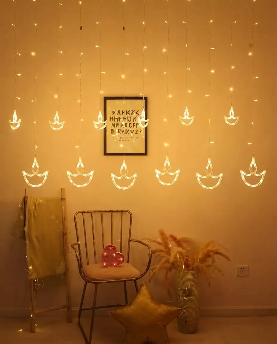 12 LED String Lights – Warm Glow Indoor & Outdoor Party Decoration