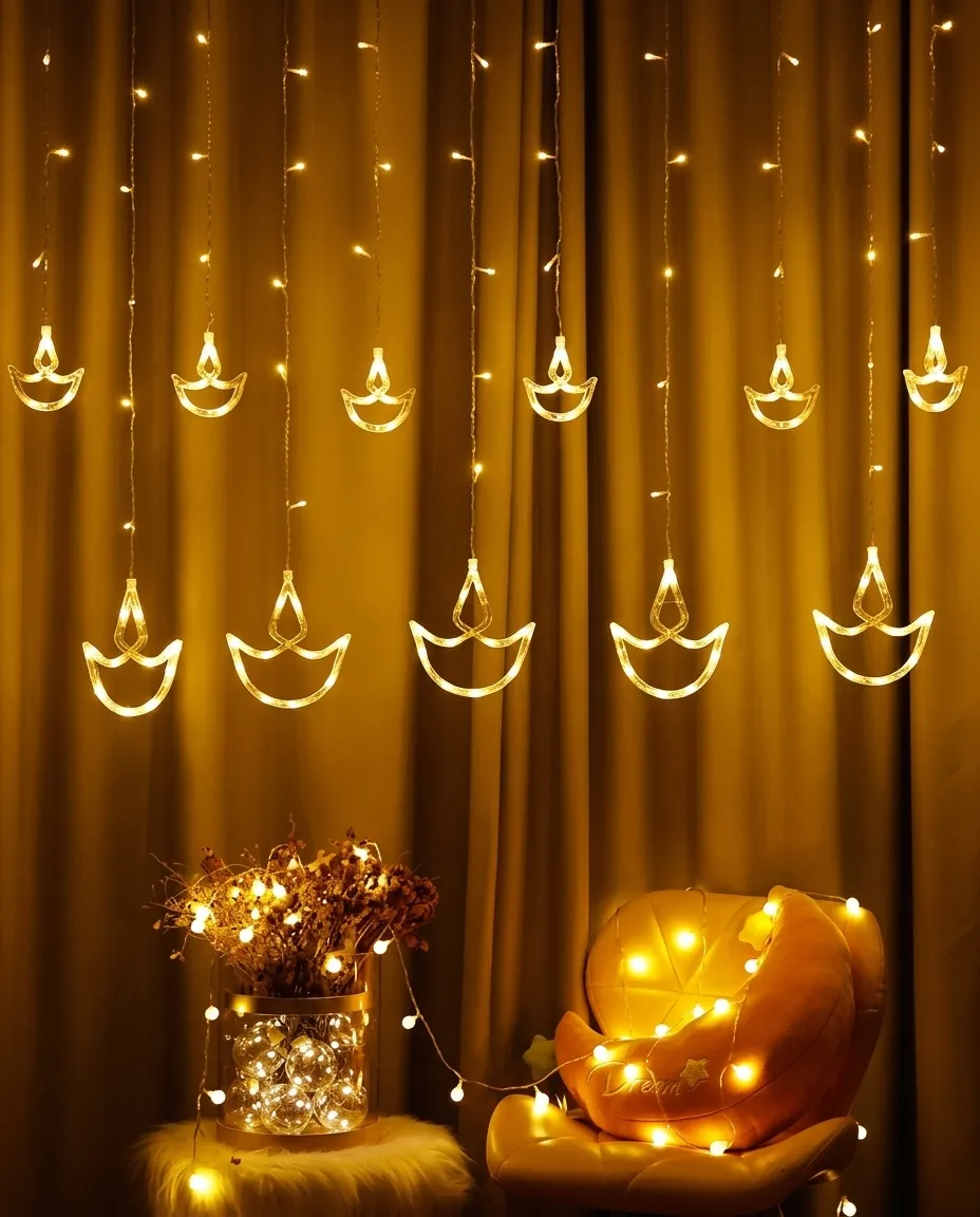 12 LED String Lights – Warm Glow Indoor & Outdoor Party Decoration