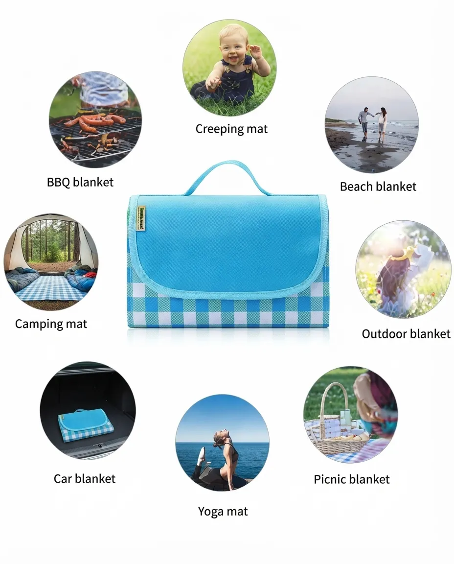 Large Waterproof Camping Mat 200×150cm Thick Outdoor Picnic Mat