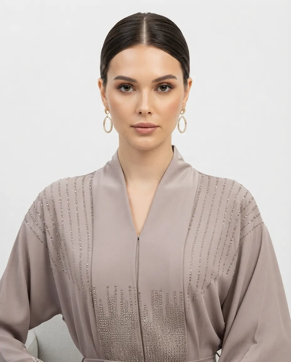 Modern Elegant Rhinestone Abaya for Women – Premium Modest Muslim Fashion