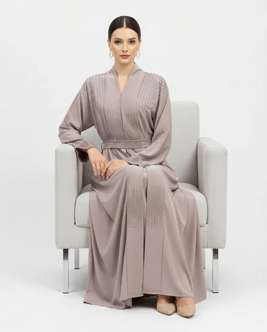 Modern Elegant Rhinestone Abaya for Women – Premium Modest Muslim Fashion