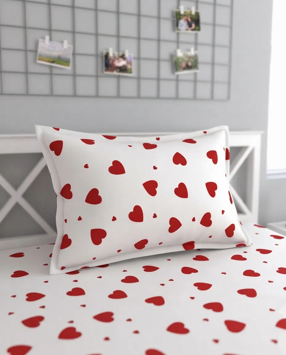 Single Bed Fitted Sheet with Elastic Corners & Matching Pillow Cover Soft Quality Fabric