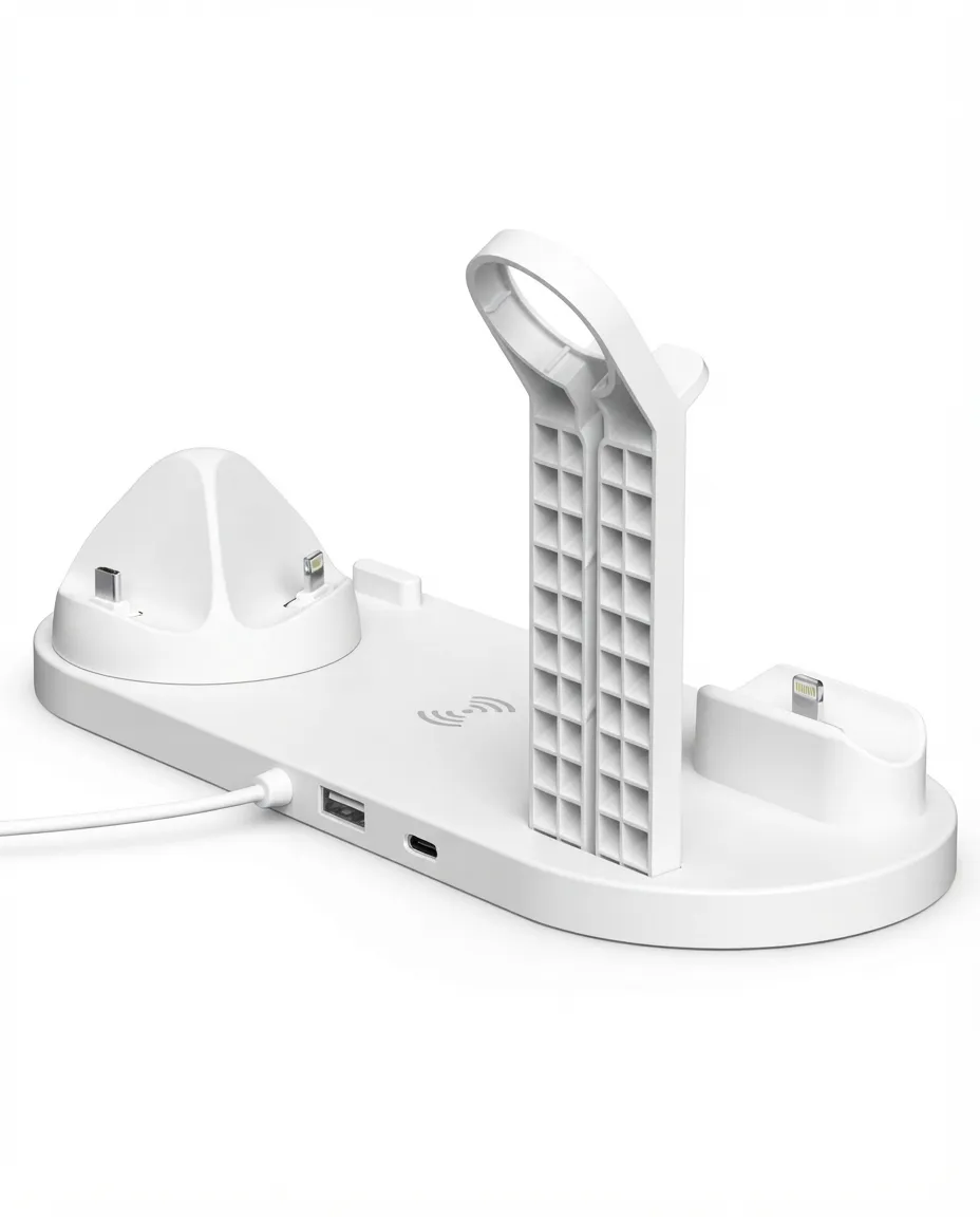 3-in-1 Wireless Charging Station for iPhone & Samsung Phone, Watch & Earbuds Charger Stand