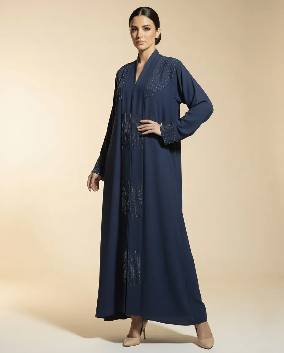 Elegant Rhinestone Abaya For Women Premium Modest Muslim Fashion