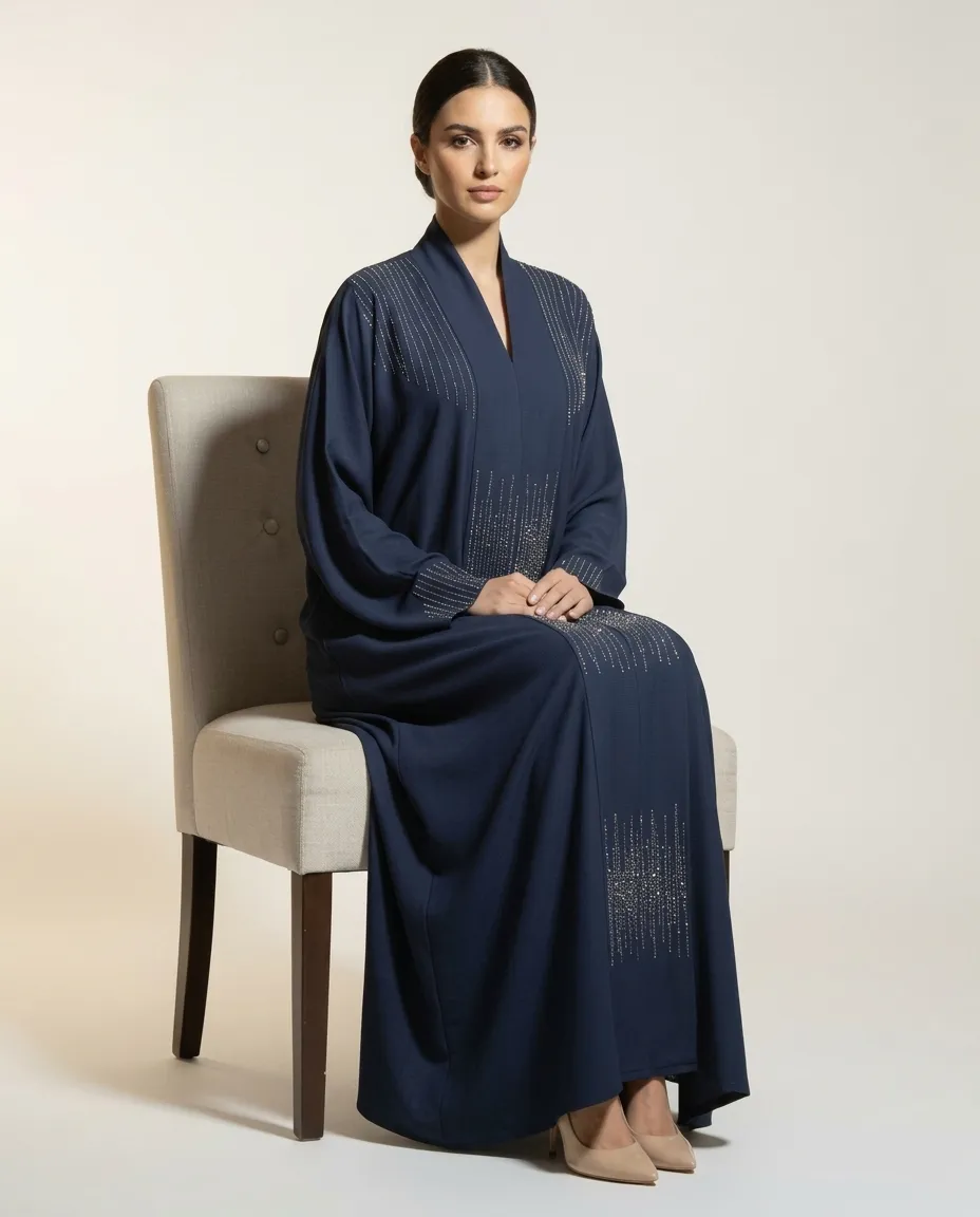 Elegant Rhinestone Abaya For Women Premium Modest Muslim Fashion