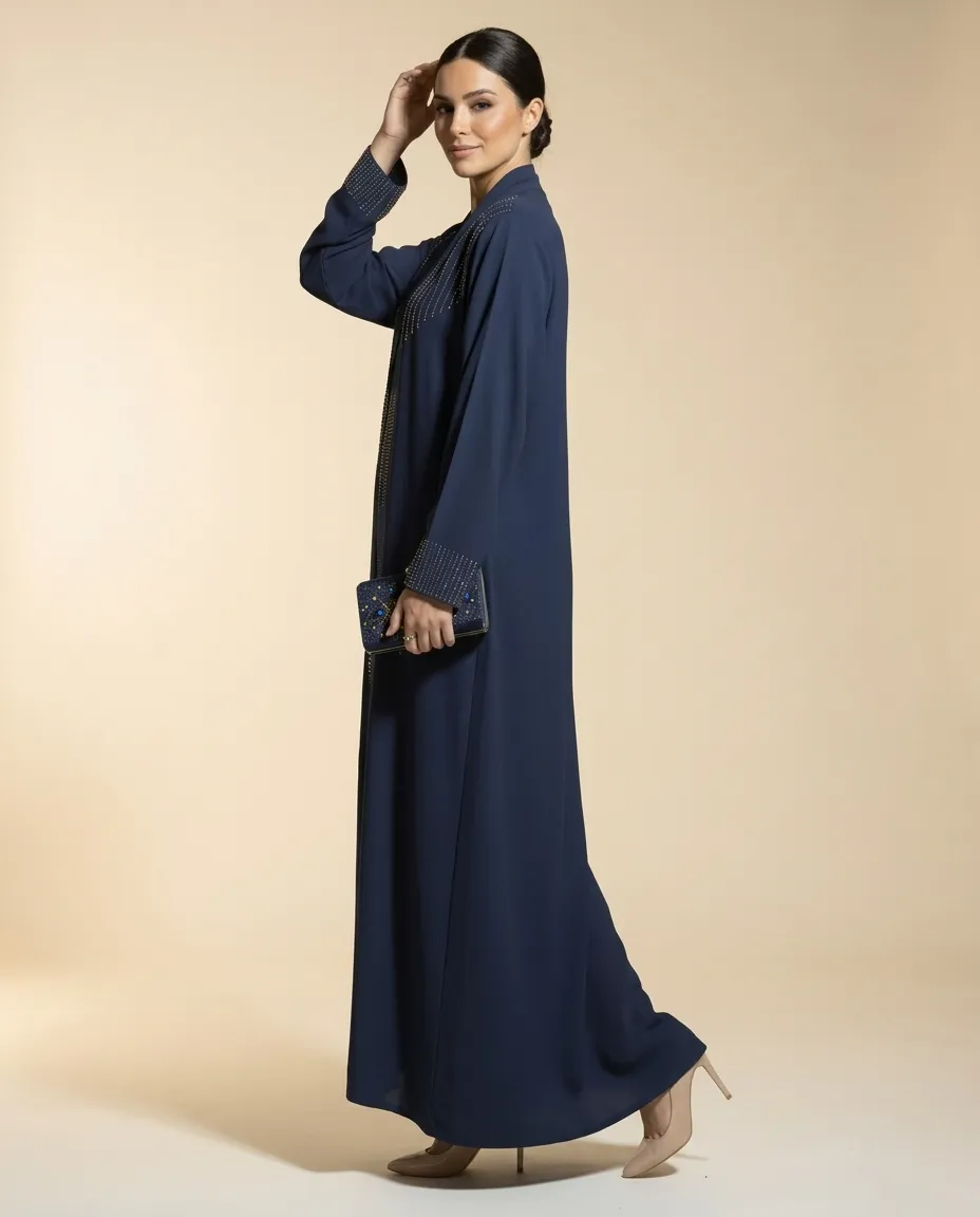 Elegant Rhinestone Abaya For Women Premium Modest Muslim Fashion