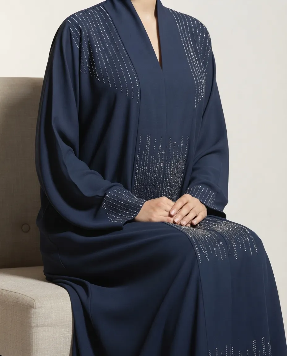 Elegant Rhinestone Abaya For Women Premium Modest Muslim Fashion