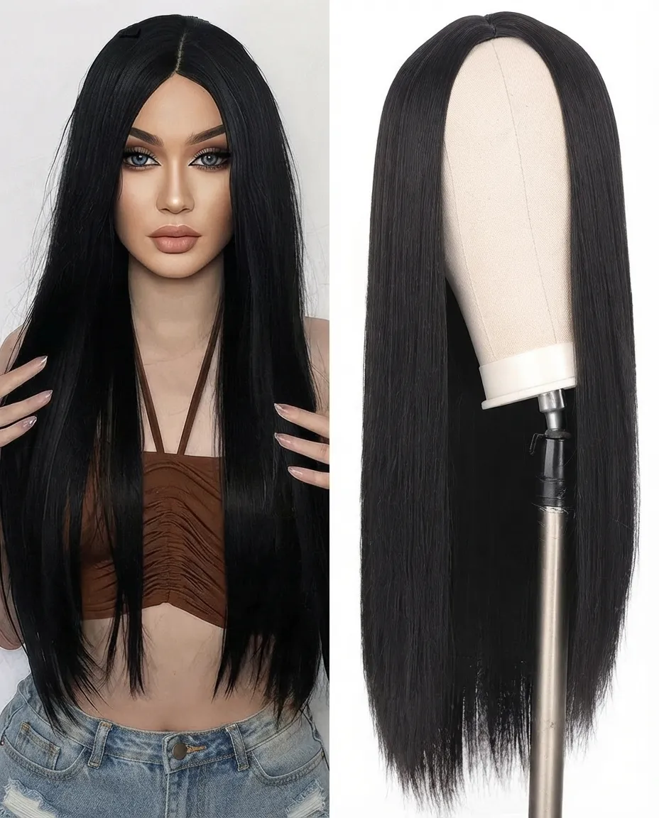 30-Inch Long Straight Lace Front Wig Natural Look