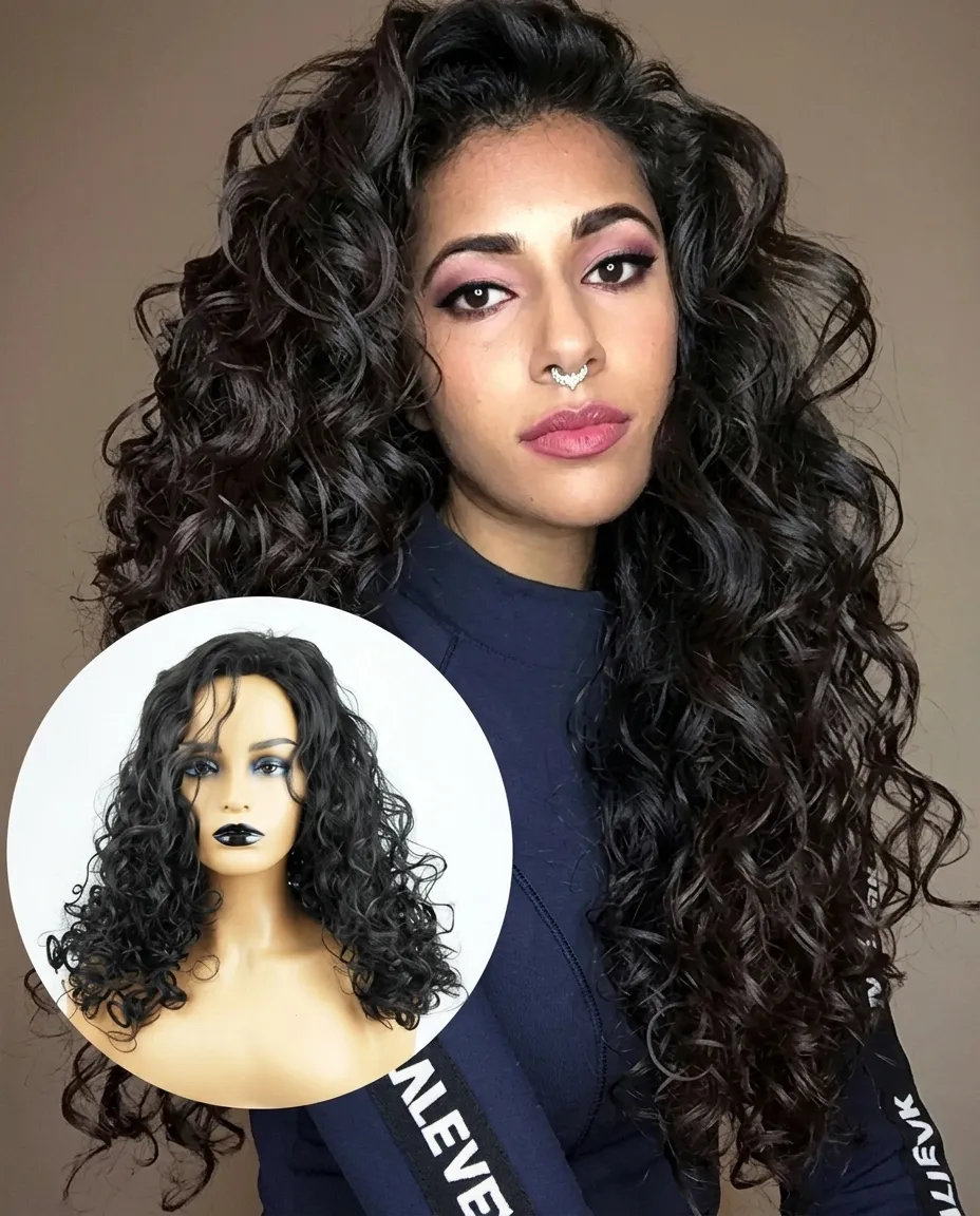 24 Inch Black Curly Long Hair Wig For Women – Afro Style