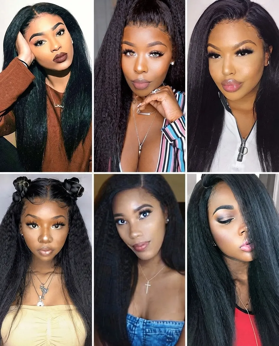 24-Inch Straight Ponytail Wig Easy Hook Synthetic Fiber Black